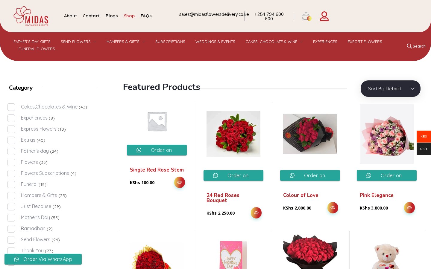 Midas Flowers Delivery website